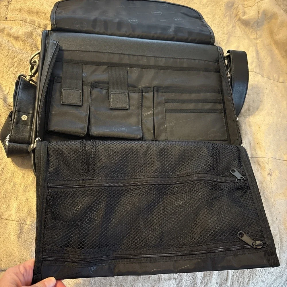 Dell Deluxe Leather Laptop Messenger Bag Heavy Duty Briefcase Vintage Black